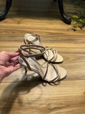 Office London Brand Strappy Ankle-Buckle Stiletto Heels